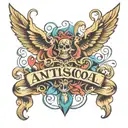 antisocial font tattoo design idea