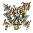 antisocial font tattoo design idea