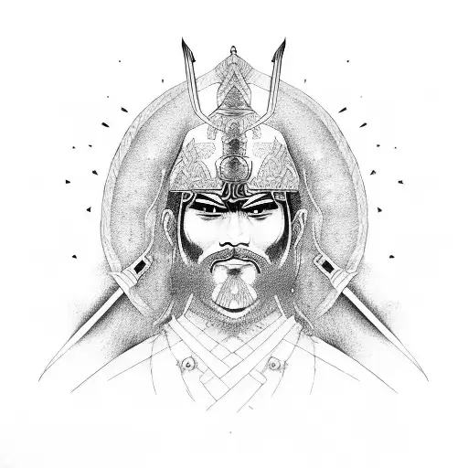 warrior samurai arabic islam tattoo design idea