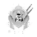 anime arab warrior tattoo design idea