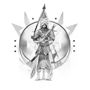 anime arab warrior tattoo design idea