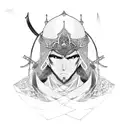 anime arab warrior tattoo design idea