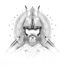 warrior samurai arabic islam tattoo design idea