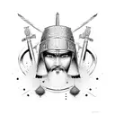 warrior samurai arabic islam tattoo design idea