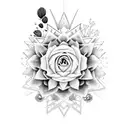 A Walmart shopping cart filled with ghostly cacti and crystals tattoo design idea