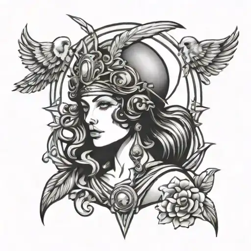 goddess Athena tattoo design idea