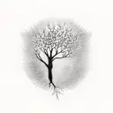 Tree of Life with letters M C J S and a red cardinal tattoo design idea