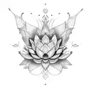 Dragon lotus flower frame tattoo design idea