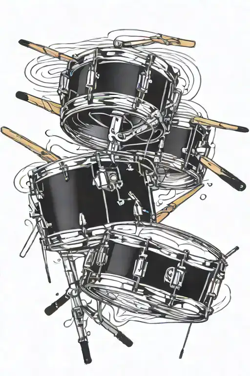 A snare Drum with Drum sticks  tattoo design idea