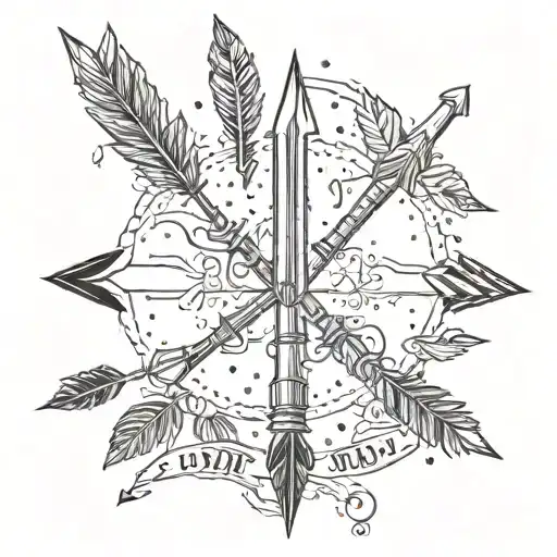 arrows crossed tattoo design idea