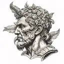 caesar statue tattoo design idea