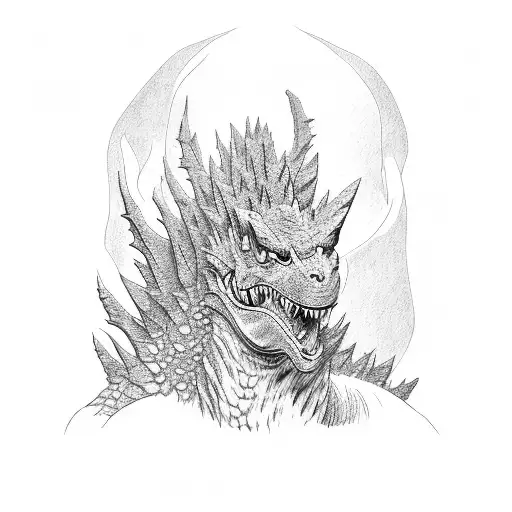godzilla tattoo design idea