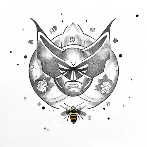 Honey Bee, batman, milky way Galaxy  tattoo design idea