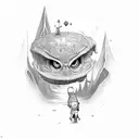 weird kid tattoo design idea