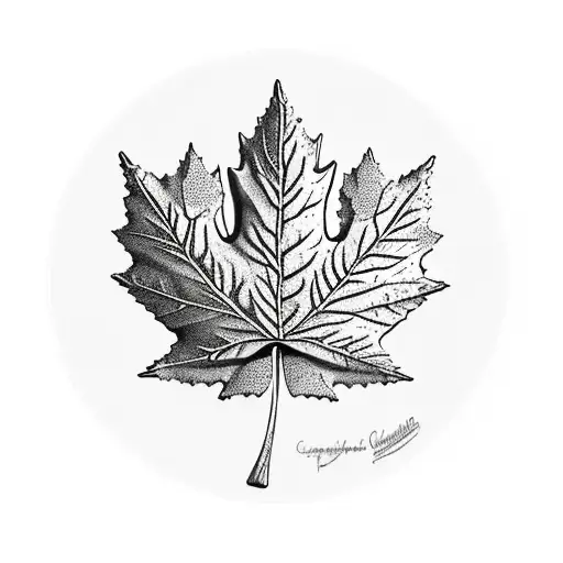 Canada flag maple leaf in autumn colours  tattoo design idea