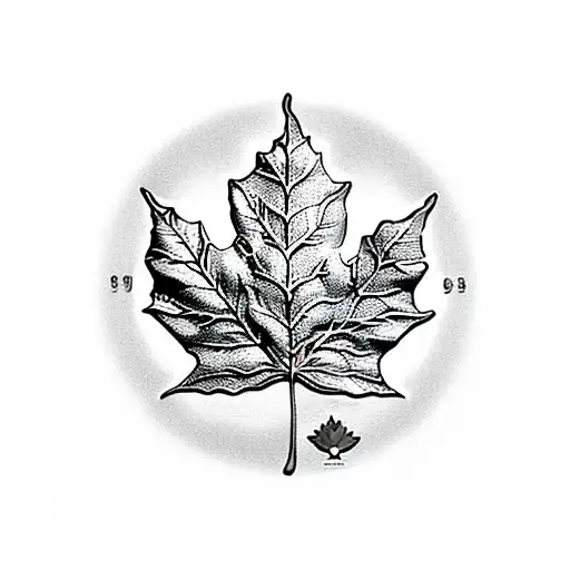 Canada maple leaf in autumn colours  tattoo design idea
