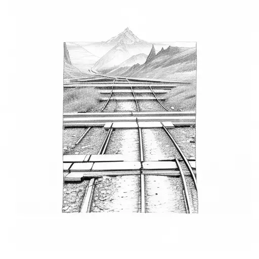 train tracks tattoo design idea
