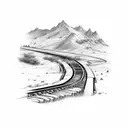 train tracks tattoo design idea