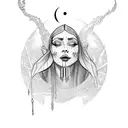 high priestess tarot tattoo design idea