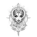 high priestess tarot tattoo design idea