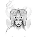 high priestess tarot tattoo design idea