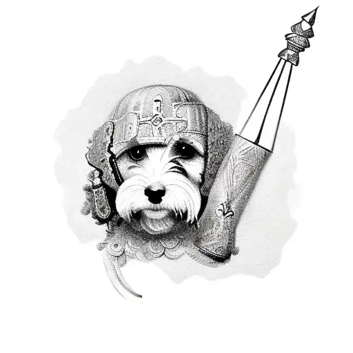 cockapoo in greek style tattoo tattoo design idea