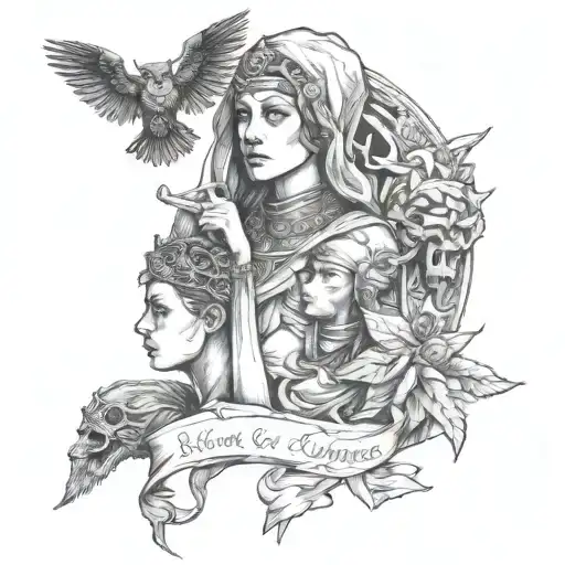 Kings and queens and guillotines Taking lives denied tattoo design idea