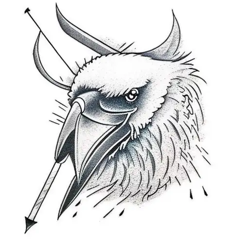 Raven with an arrow  tattoo design idea