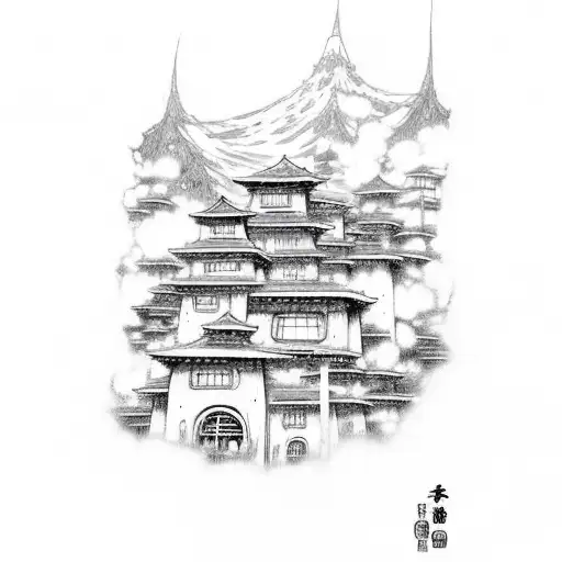 Hidden Rain Village from naruto as pains face with the rinnegan tattoo design idea