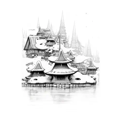 Hidden Rain Village tattoo design idea