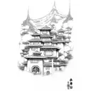 Hidden Rain Village from naruto as pains face with the rinnegan tattoo design idea