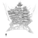 Hidden Rain Village from naruto as pains face with the rinnegan tattoo design idea