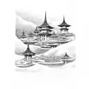 Hidden Rain Village from naruto as pains face with the rinnegan tattoo design idea