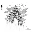 Hidden Rain Village from naruto as pains face with the rinnegan tattoo design idea