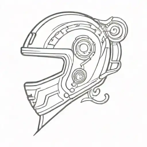 music note, racing helmet tattoo design idea