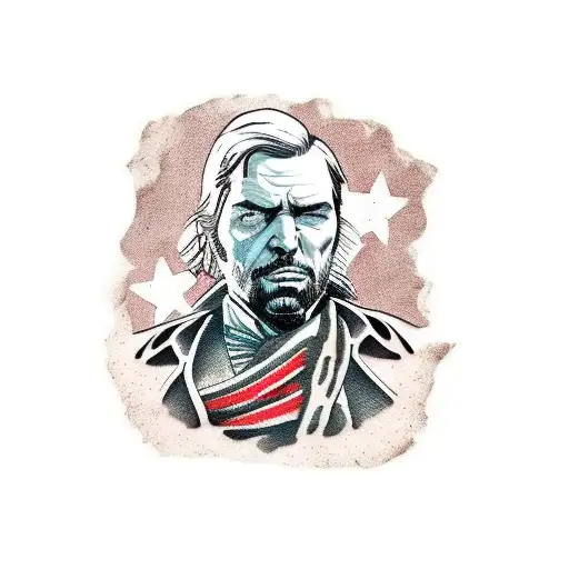 strange man red dead redemption tattoo design idea