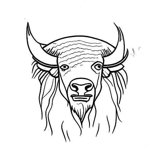 Bison enduring a tundra storm  tattoo design idea