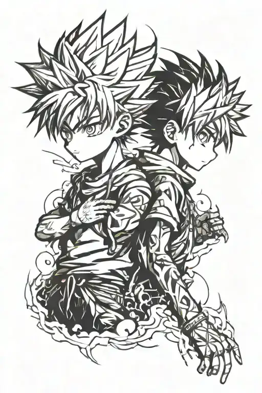 gon freecss and killua zoldyck tattoo design idea