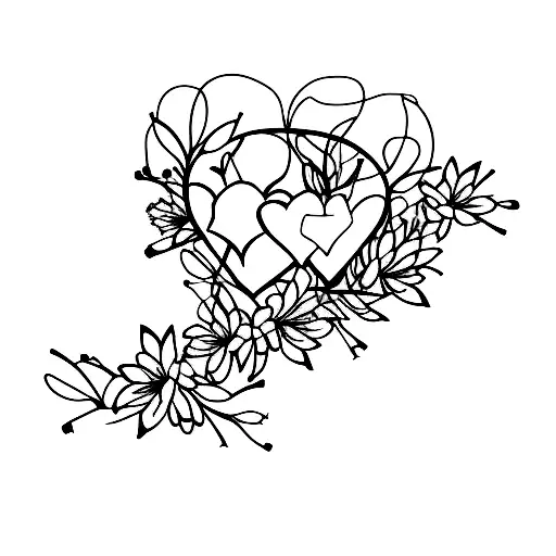 A minimalist tattoo of a heart-shaped Azalea flower surrounded by barbwire tattoo design idea