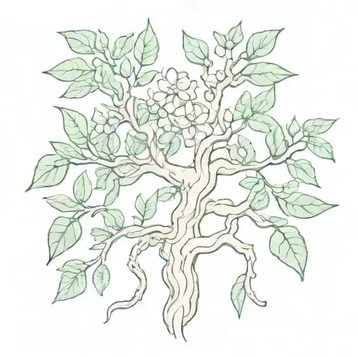 the name isla jade written on the roots of a jade plant  tattoo design idea