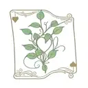 isla jade name written on a king of hearts playing card showing an island and a jade plant  tattoo design idea