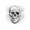 A skull lighting a cigar with a 100 dollar bill tattoo design idea