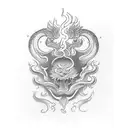 Fire with text saying Imperious Flex tattoo design idea