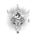 Fire with text saying Imperious Flex tattoo design idea