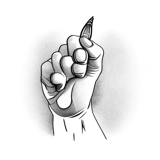 monkey pointing finger side view tattoo design idea