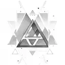 triangle with family names tattoo design idea