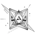 triangle with family names tattoo design idea