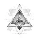 triangle with family names tattoo design idea