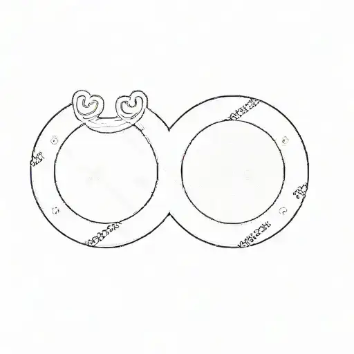 a pair of wedding rings on a black background tattoo design idea