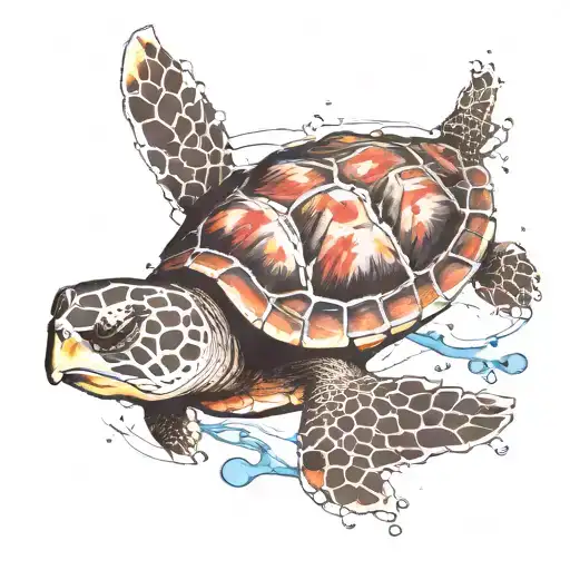 sea turtle +  tattoo design idea